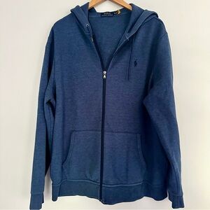 Polo Ralph Lauren DoubleKnit Tech Fleece Full Zip hoodie Derby blue size XXL